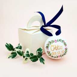 Hand Painted Personalised Ceramic Christmas Bauble - thumbnail 3
