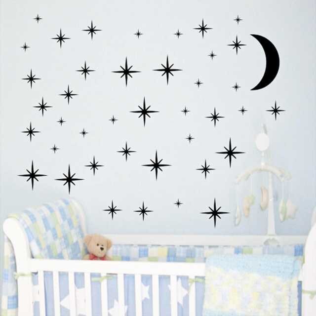 Moon & Stars Vinyl Wall Decal Bedroom Decor - image 1
