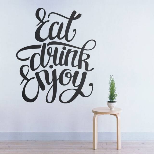 Eat Drink Enjoy - Wall Art Decal Sticker Decor Decals Stickers Print Prints Dining Room Skuedevin - image 1