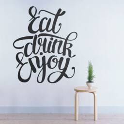Eat Drink Enjoy - Wall Art Decal Sticker Decor Decals Stickers Print Prints Dining Room Skuedevin - thumbnail 1