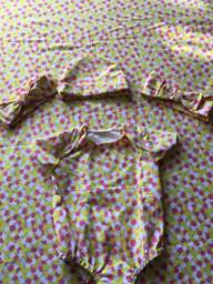 Personalized Polka Dot Baby Girl Gift Set, Swaddle Pink Blanket, Onesie, Newborn Cap & Head Wraps Shower Set - thumbnail 1