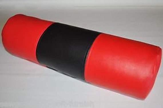 Faux Leather Red & Black Bolster Cover, Decorative Pillow, Home Decor