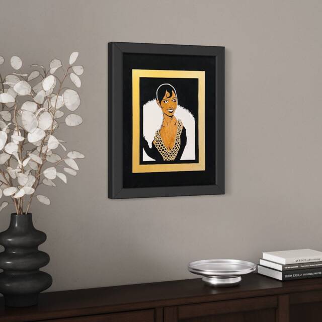 Josephine Baker Art, Jazz Age Icon, Painted Wooden Scroll Saw Portrait - image 1