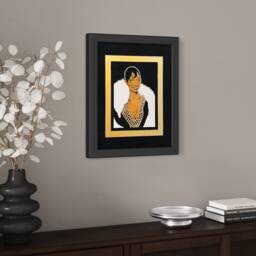 Josephine Baker Art, Jazz Age Icon, Painted Wooden Scroll Saw Portrait - thumbnail 1