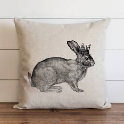 Queen Rabbit Pillow Covers // Spring Decor Throw Cover Accent Cushion 20 X Easter - thumbnail 1