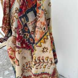 Persian Kantha Quilt Hand Stitched Cotton Bedspread, Boho Throw Blanket - 152x225 cm - thumbnail 2