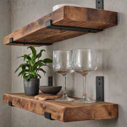 Floating Wall Shelf Made Of Wild Oak - Timeless Design With Integrated Bracket. Perfect For Pictures, Plants & Books - thumbnail 3