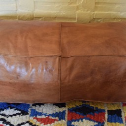Moroccan Leather Ottoman Rectangular Pouf, Handmade Pouf, Footstool, Coffee Table, Pouf Chair - thumbnail 4