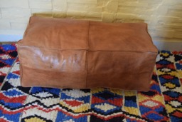Moroccan Leather Ottoman Rectangular Pouf, Handmade Pouf, Footstool, Coffee Table, Pouf Chair