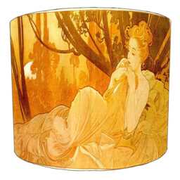 Art Nouveau Alphonse Mucha Drum Lampshades For Ceiling Light Shades Pendants Or Bedside, Table Lamp Bases - thumbnail 3