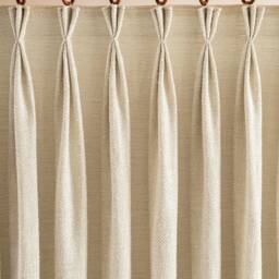 Linen Curtains - White Luxury Triple Pinch Pleated Custom Drapes For Living Room & Bedroom - thumbnail 2