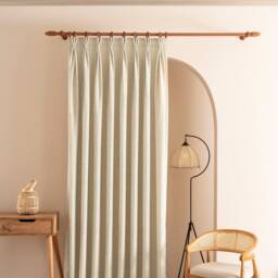 Linen Curtains - White Luxury Triple Pinch Pleated Custom Drapes For Living Room & Bedroom - thumbnail 3