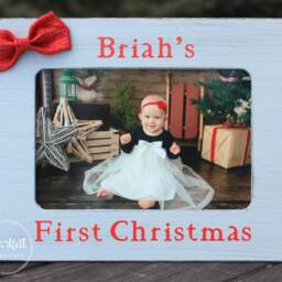 Personalized Baby's First Christmas Frame - Rustic 4x6 Photo - thumbnail 2