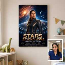 Personalised Sci-Fi Movie Canvas From Photo, Custom Title Subtitle Space Captain Wall Art Gift For Film Fans Birthday Room Decor - thumbnail 2