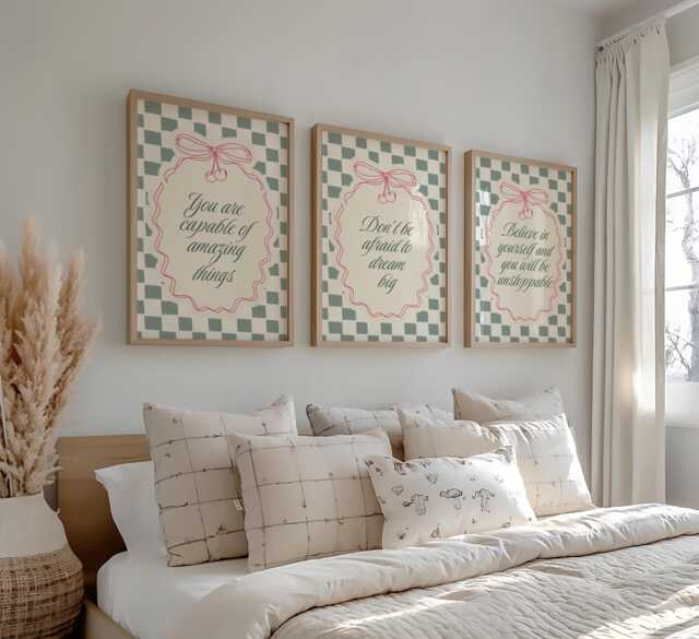 Set Of 3 Inspiring Quote Prints Modern Wall Art Set, Bedroom Prints, Teen Prints, Wall Art - image 1