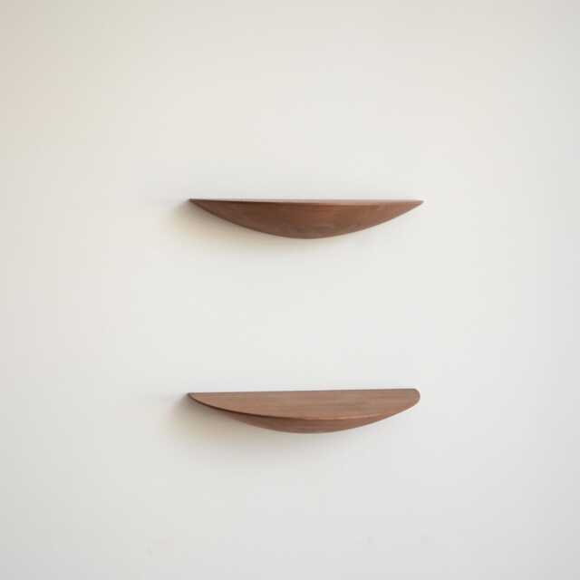 Floating Shelf Wall Mounted, Wooden Oak Bracketless Shelves, Wavy Bookshelf Geometric, Wood Floating Shelves, Shelf, Decor