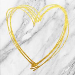 Marble Print, Scribble Heart, & Rose Gold Bedroom Decor, Real Foil Heart Kiss Gift For Her - thumbnail 3