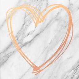 Marble Print, Scribble Heart, & Rose Gold Bedroom Decor, Real Foil Heart Kiss Gift For Her - thumbnail 2