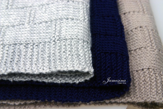 Hand Knit Lattice Woven Baby Blanket - image 1