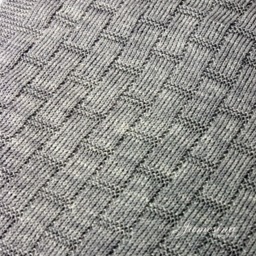 Hand Knit Lattice Woven Baby Blanket - thumbnail 2