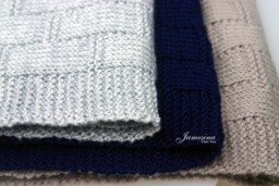 Hand Knit Lattice Woven Baby Blanket - thumbnail 1