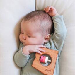 Personalized Arizona State Baby Rattle Modern Wooden Toy - thumbnail 3