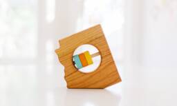 Personalized Arizona State Baby Rattle Modern Wooden Toy