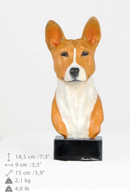 Basenji, Dog Marble Statue, Painted, Limited Edition, Make Your Own Artdog. Made Of Cold Cast Bronze. Perfect Gift. Limited Edition - image 1