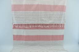 "Red & Gray Striped Towel, Ulrta Soft Towel, 40""x65"