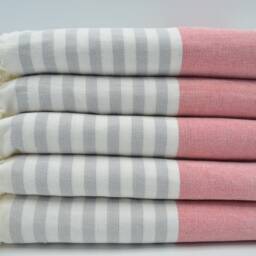 "Red & Gray Striped Towel, Ulrta Soft Towel, 40""x65" - thumbnail 2