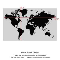 World Map Wall Art Stencil - Large Size Reusable Stencils For Diy Home Decor Great Decal Alternative - thumbnail 3