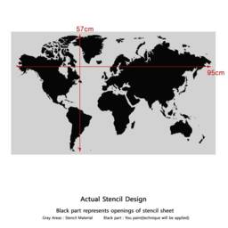World Map Wall Art Stencil - Large Size Reusable Stencils For Diy Home Decor Great Decal Alternative - thumbnail 2