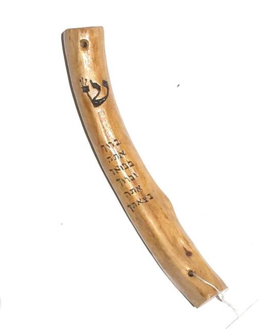 Israeli Handmade Judaica Art Olive Wood Mezuzah Case - M014
