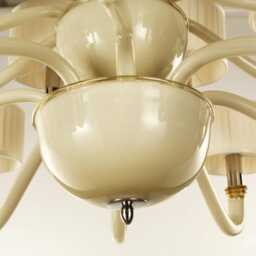 Luxury Chandelier Murano Glass Lighting Venetian 16-Light With Ivory Shades - thumbnail 4
