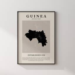 Guinea Map Vintage Abstract Wall Art Print Picasso + Matisse Inspired Travel Poster - thumbnail 2