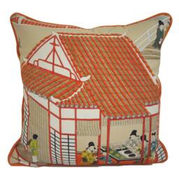 Manuel Canovas - Madame Butterfly Rouge De Chine Japanese Inspired Designer Cushion Cover Handmade Throw Pillow Home Decor - thumbnail 2