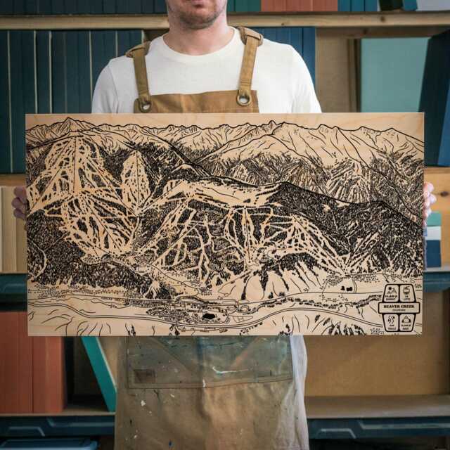 Beaver Creek Colorado Ski Trail Map - Engraved Wood Wall Art, Winter Cabin Decor, Snowboard Mountain Poster, Personalized Family Gift - image 1
