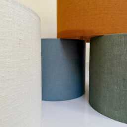 Pure Linen Drum Lampshades - Rich Earthy Tones - thumbnail 2