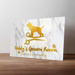 Personalised Dog Grooming Salon Sign - Custom Metal Pet Boutique Decor Groomer Studio Wall Art in A5, A4, A3 - thumbnail 1