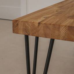 Handmade Solid Oak Coffee Table Minimalist Scandinavian Design - thumbnail 4
