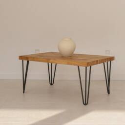 Handmade Solid Oak Coffee Table Minimalist Scandinavian Design - thumbnail 2