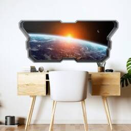 3D Spaceship Window - 3D Wall Wallpaper Wall Art Stickers Sticker Decal Skuse3Dw - thumbnail 1