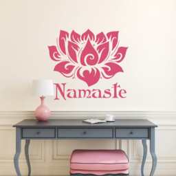 Lotus Wall Decal, Namaste Bohemian Decor, Home Boho Sticker, Bedroom Moroccan Pattern, Yoga Studio Decor S45 - thumbnail 2