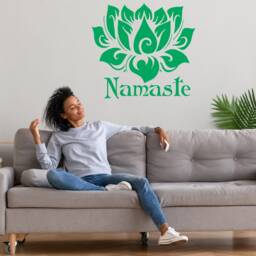 Lotus Wall Decal, Namaste Bohemian Decor, Home Boho Sticker, Bedroom Moroccan Pattern, Yoga Studio Decor S45 - thumbnail 3