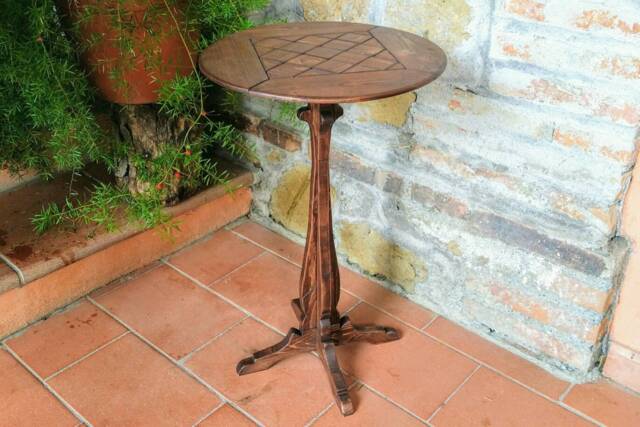 Wooden Table , Reclaimed Wood Mosaic Coffee Round Made in Italy - image 1