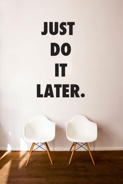 Just Do It Later Quote - Vinyl Wall Decal Sticker - image 1