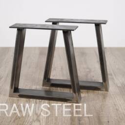 steel Bench Legs, Coffee Table Desk Trapezoid End Set Of 2 - thumbnail 2