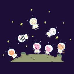 Peppa Pig & Friends On The Moon Wall Sticker, Decal - thumbnail 2