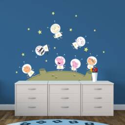 Peppa Pig & Friends On The Moon Wall Sticker, Decal