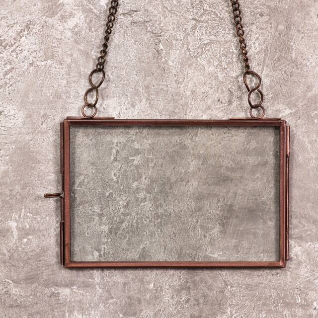 Hanging Metal Photo Frame With Chain Portrait Or Landscape 8x10 7x5 6x4 Antique Copper Finish - image 1